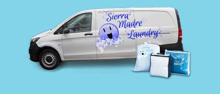 A Sierra Madre Laundry van for deliveries