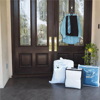 Front porch with clothes delivered by Sierra Madre Laundry
